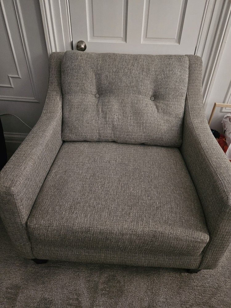 (2) Gray Accent Chairs From Raymour & Flanigan