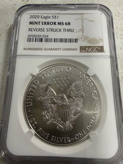 2021 American Silver Eagle MS 68 MINT ERROR BY