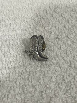 Cowboy boots hat/jacket, lapel pin