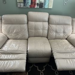 Cream Leather Couch Recliners