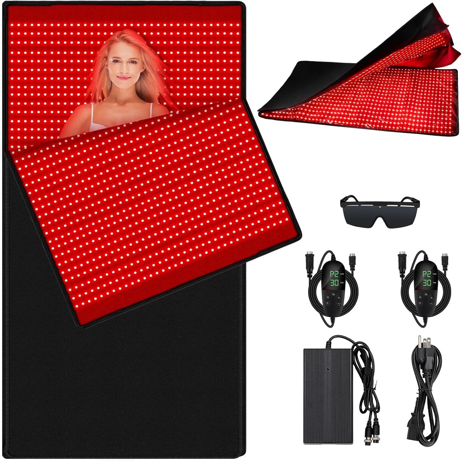 Large Red Light Therαpy Mat Full Body, T2000 Big 71''x 35''x10''
