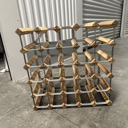 Wine Rack- Wood & Metal