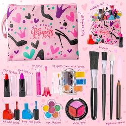 Kid's Makeup Kit Princess Makeup Set with Carrying Cosmetic Purse 23 Pc Thumbnail