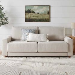 NEW Sofa Couch, High Density Couch, 2 Person Couch, Better Homes & Gardens Owen 85.04" Square Arm Sofa, Effie Linen !