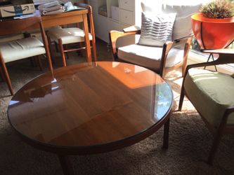 Beautiful table round wood coffee - Mid Century