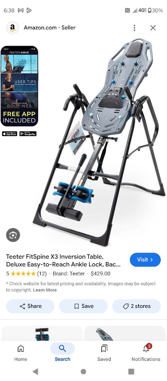 Teeter Fitspine X 3 Inversion Table 