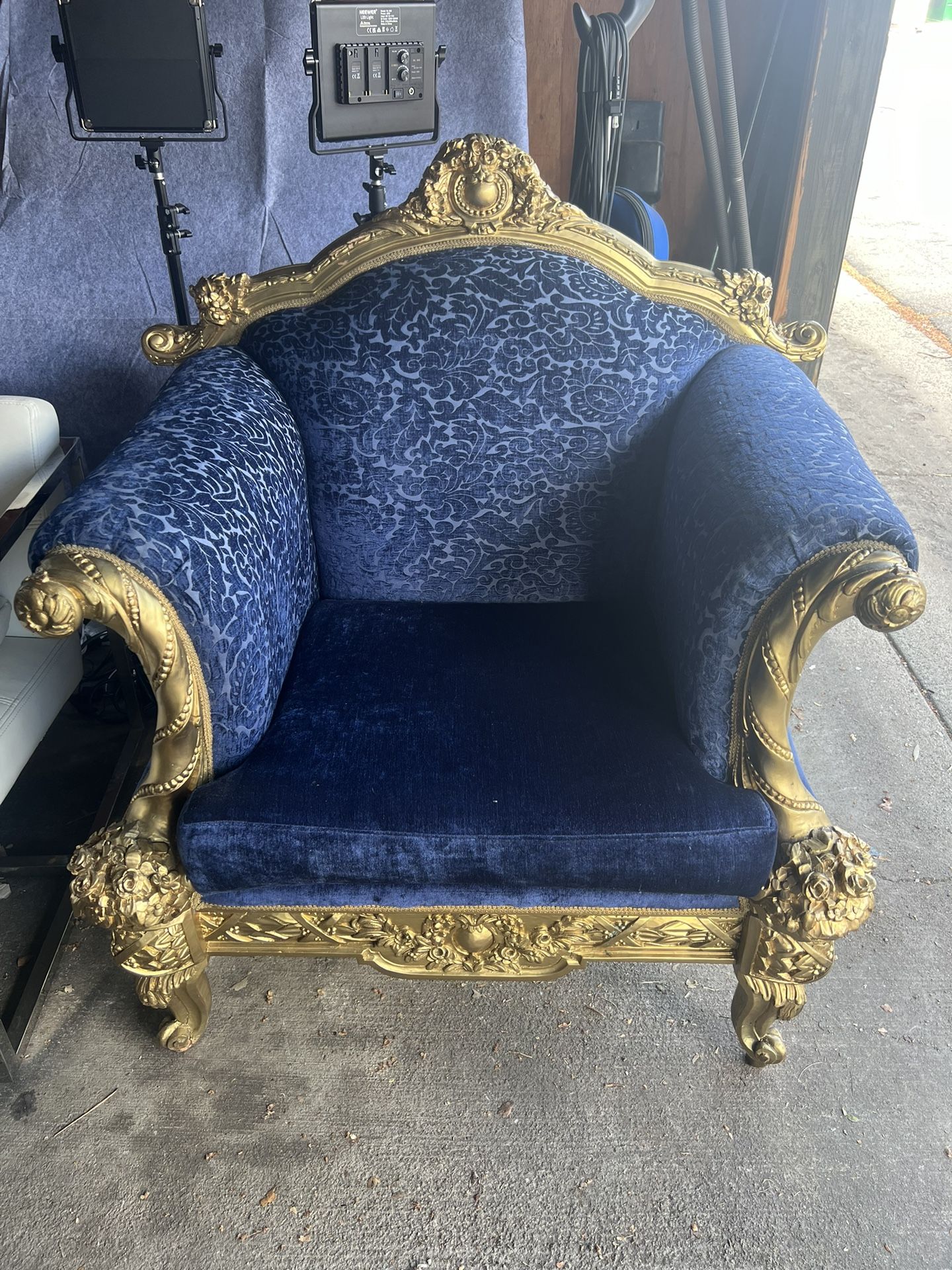 Royal blue sofa