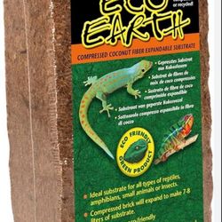 Zoo Med Eco Earth Compressed Coconut Fiber Expandable Substrate 1 Lb Single Brick