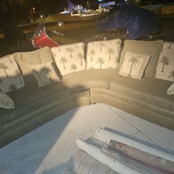 Sectional With Palm Tree Pillows 3000$ New As