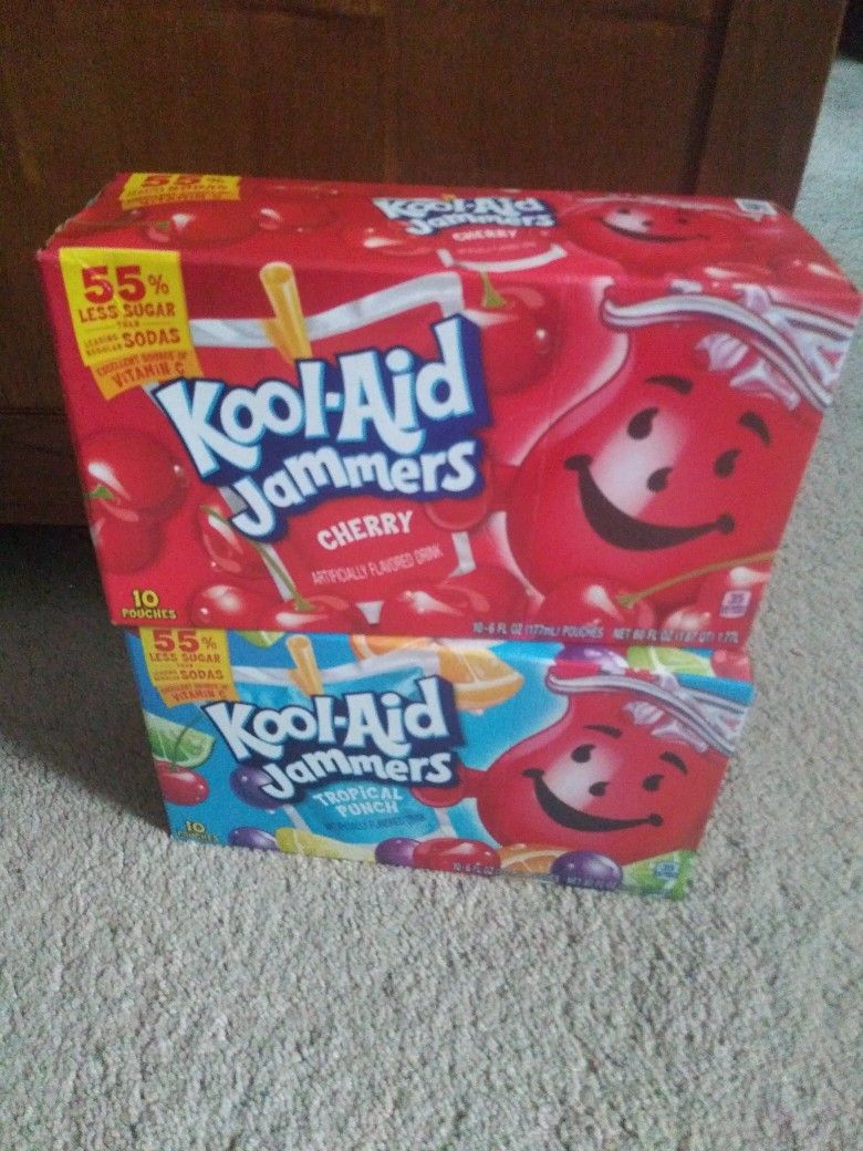 (5) boxes of koolaid jammers! Tropical punch or Cherry!Â