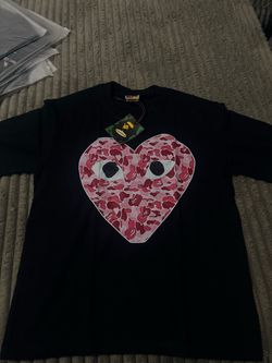 CDG Play x BAPE Camo Heart T-Shirt