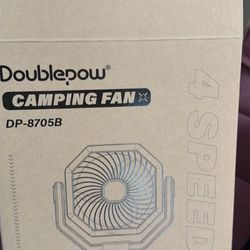 Doublepow 20000mAh Rechargeable Camping Fan with LED Light, Portable Multi-functional Fan with 270° Rotating Hook, Oscillating Emergency Camping Fan C
