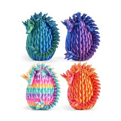 Brand New 8" 3D Printed Dragon Eggs, Easter Basket Stuffers for Kids and Teens, Articulated Dragon Toys