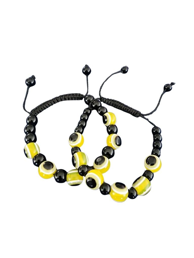 Yellow Handmade Fatima's Eye Bracelet