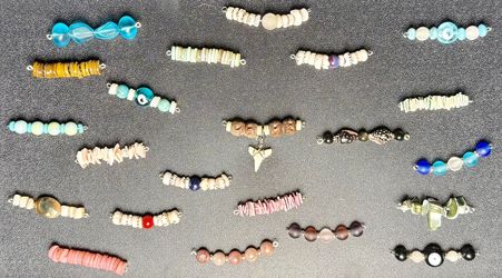 Handmade Bead and Shell Connector Pieces for Jewelry Making - Lot of 20+