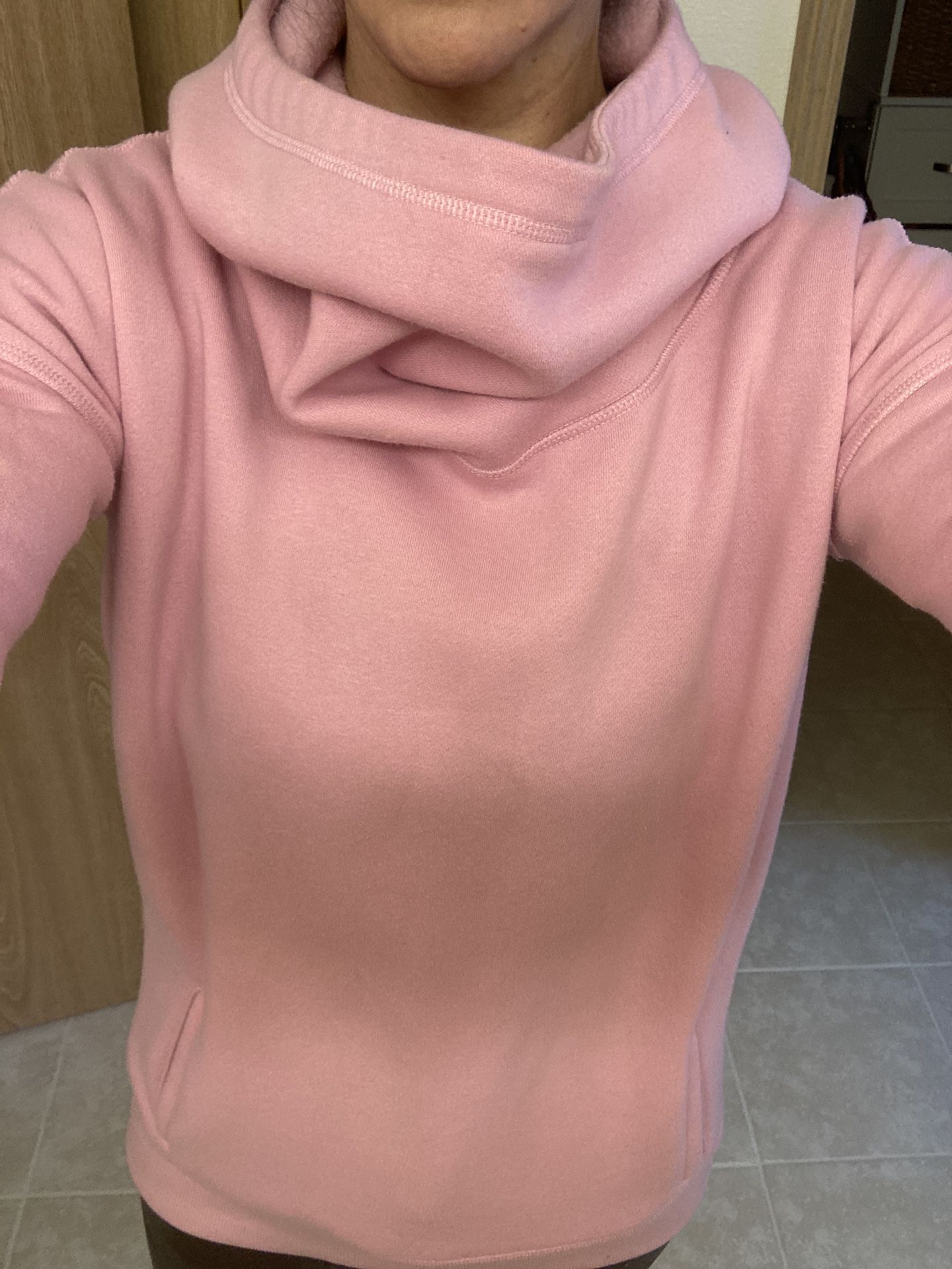 Zyia  Cowl Neck Pink Hoodie Small 