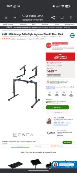 K&M omega keyboard/synthesizer stand