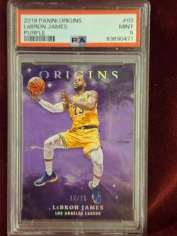 2019 Panini Origins-LeBron James- Purple Refrac. #17/21 PSA 9