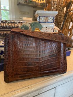 Vintage 1940’s Cuban Alligator Handbag & Wallet 
