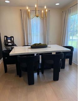 Marble Top Dining Table with Chairs
