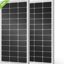 ECO-WORTHY 2pcs 100 Watt Solar Panels Monocrystalline Solar Panel for 12V/24V Battery RV Marine Boat and Other Off-Grid Applications, 2-Pack@Ro-1000
