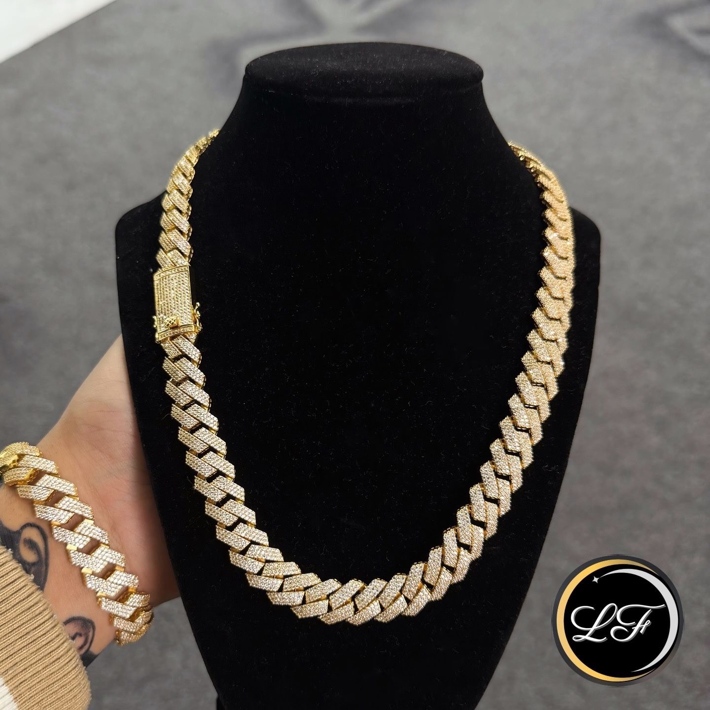 Real Gold Over Sterling Silver Cuban Chain