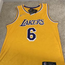 New LeBron James Lakes Jersey Size Large (Can Possibly Fit Size XL) With Original Tags And Packaging 