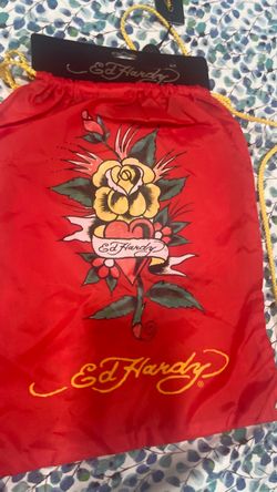 Ed Hardy Red Drawstring Backpack