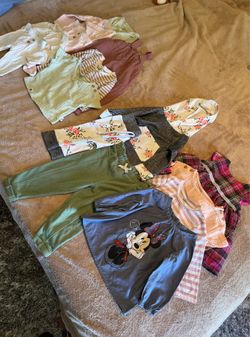 15+ Items - Girl Baby Clothes Lot - 6-9M & 12M: Overalls, Shirts, Baby Sets