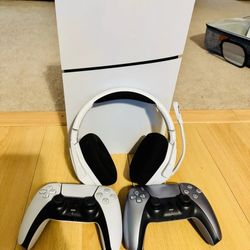 Sony PS5 Disk Edition Console Bundle, 2 Controllers with Travel Case.