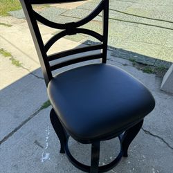 Black Wooden Swivel Chair