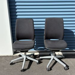 $25 for (2) Black & Gray Office Computer Desk Chairs on Wheels