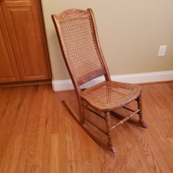 Antique/Vintage Rocking Chair- Wood & Rattan