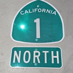 Authentic Retired Hwy 1 and North sign