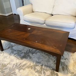Rectangular Solid Wood Walnut Color Coffee Tables