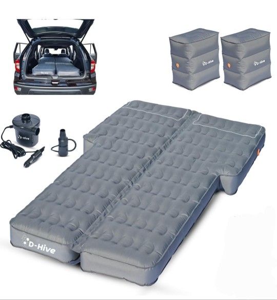 D-hive Unbeatable Durability SUV Air Mattress for Car Camping, Durable Extra Thick 300D Oxford Fabric, Quick Easy Set-Up w/Electric Pump, Bed Mattress