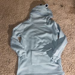 green zip up frog hoodie