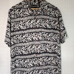 Ocean Pacific Vintage Button Up Shirt Medium black & Gray