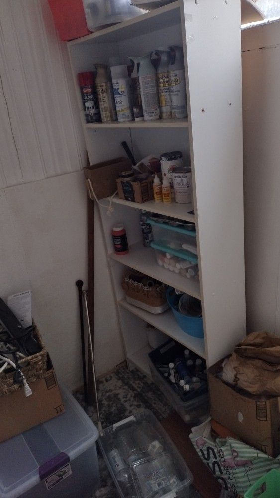 Tall White Five Shelf Bookshelf