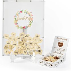 Wedding Guest Book Alternative, 11.8x15.7Rustic Frame for Anniversary Graduation Baby Shower Unique Wedding Decorations