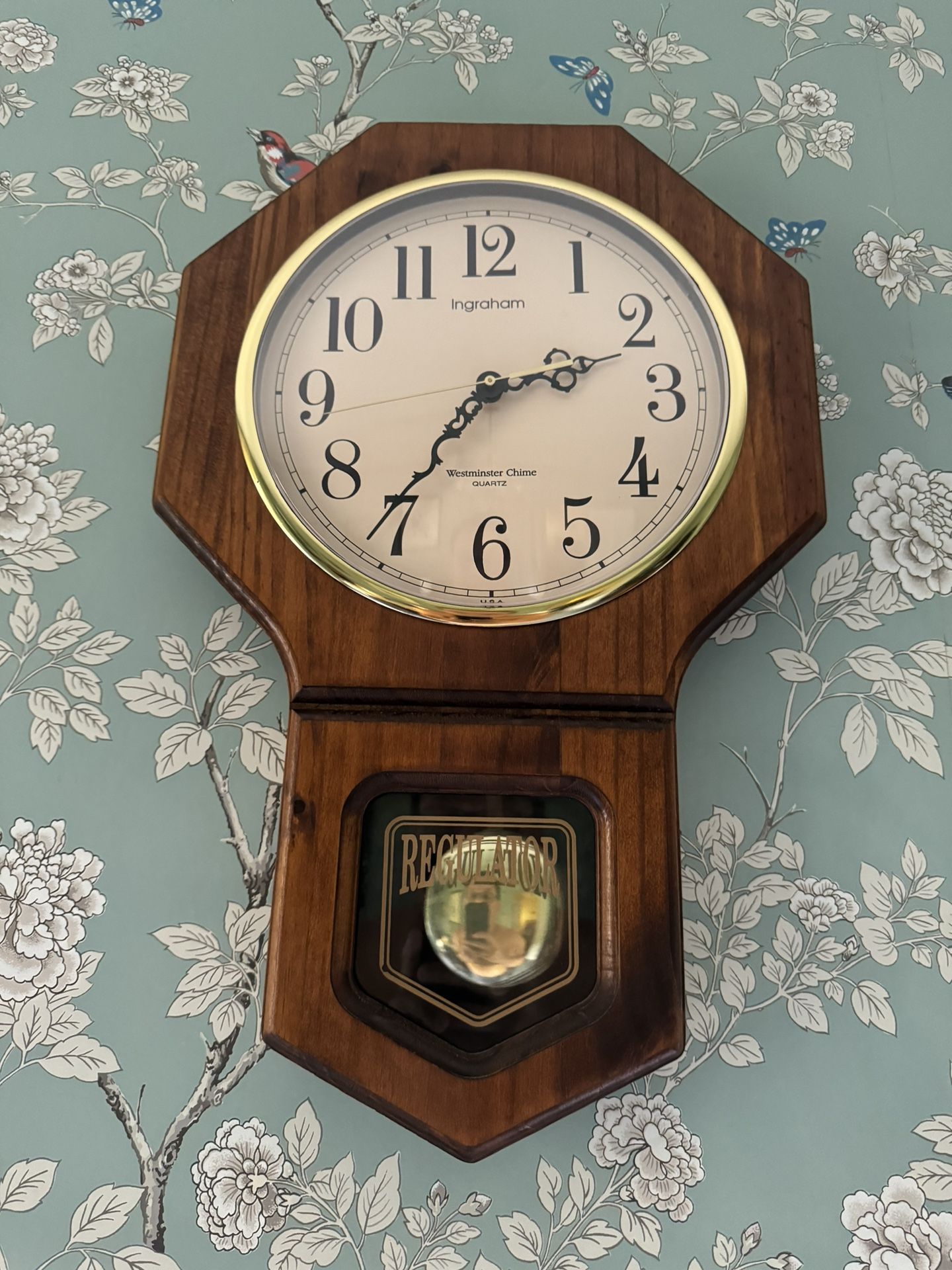 Ingraham Quartz Westminster Chime Regulator Wall Clock