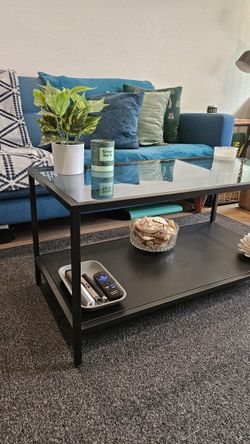 Ikea Glass and Metal coffee table