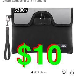 5200°F Fireproof Zipper Pouch Bags with Lock, Water Fireproof A4 Zipper Pouches, Letter Size File for Office Organizer Storage, Families, Le