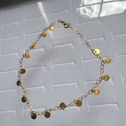 14k yellow gold disc bracelet