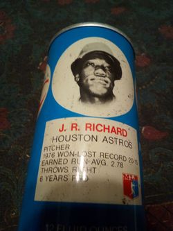Vintage 1976 baseball / j.r. Richard / royal crown cola 12 oz. Collectible can