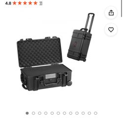 VEVOR 1.58 Cu.ft Weatherproof Hard Case with Retractable Pull Handles & Wheels