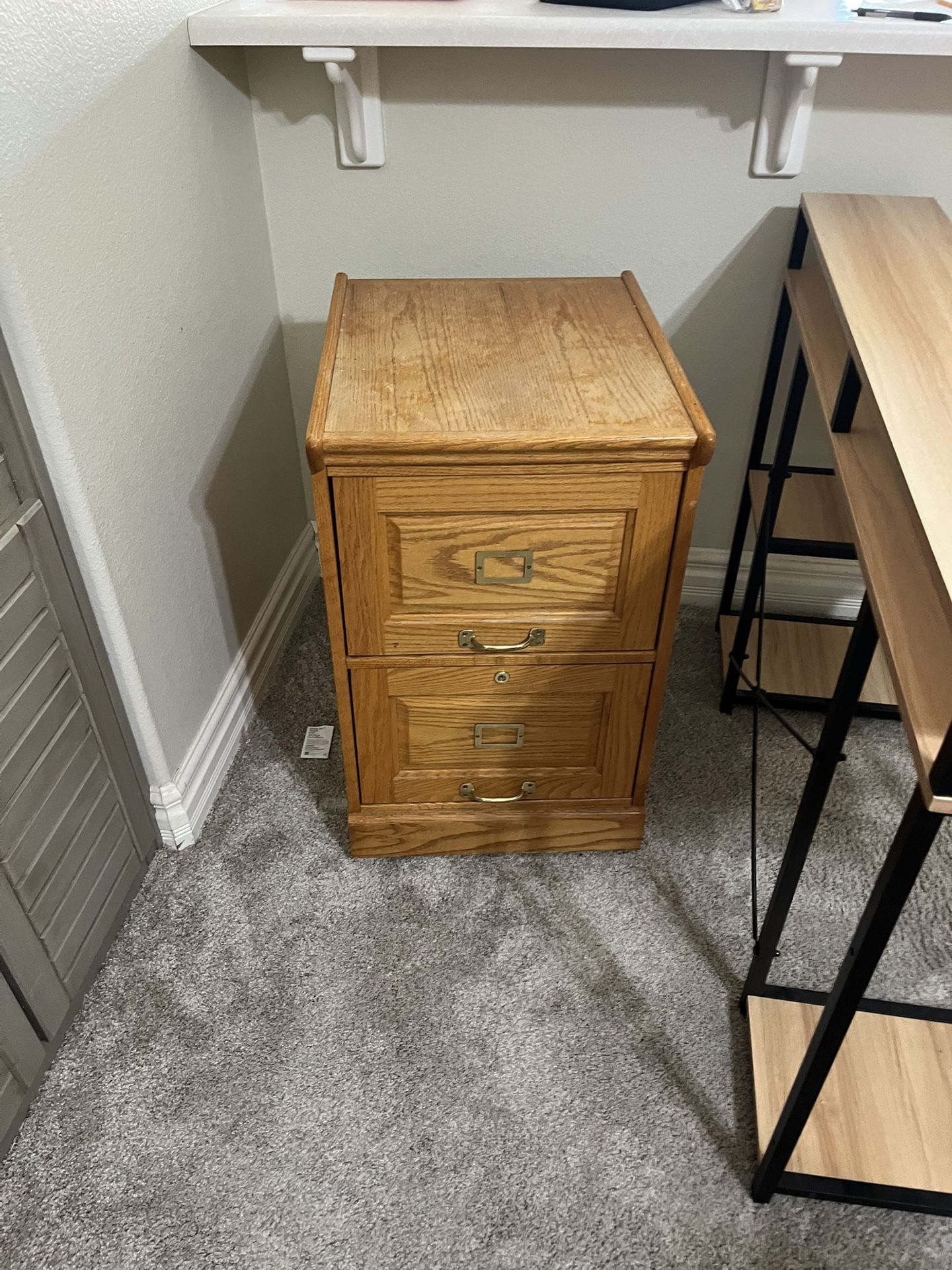 Wooden Oak File Cabinet