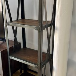 Metal and Wood Bookcase