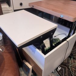 Versatile 3-in-1 Lift-Top Coffee Table with Storage — Walnut & White