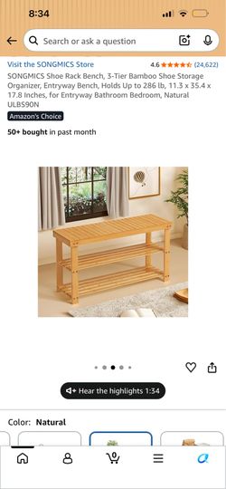 Shoe Rack Bench, 3-Tier